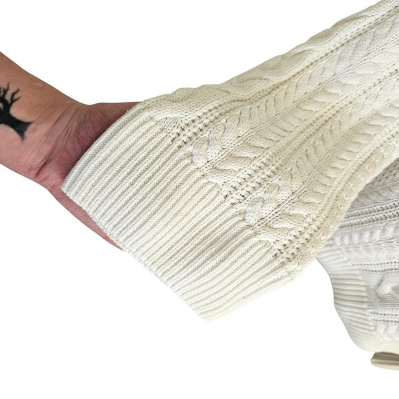 Part Two White Cable Knit Sweater Sz S - Picture 3 of 11